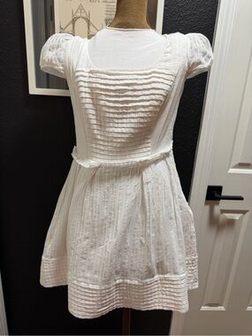Issa London Lucky White Pintuck Mini Dress size 8
